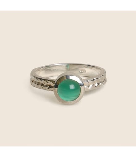 diluna.nl - ring groene Onyx - 925 sterling zilveren edelsteen ring