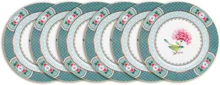 Pip Studio Blushing Birds Borden - Gebaksbordjes - Bordenset - Servies set van 6 - 17cm