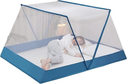 Klamboe Tent - Bed Luifel - Insecten Buiten - Draagbaar Opvouwbaar - 100x190cm - Blauw