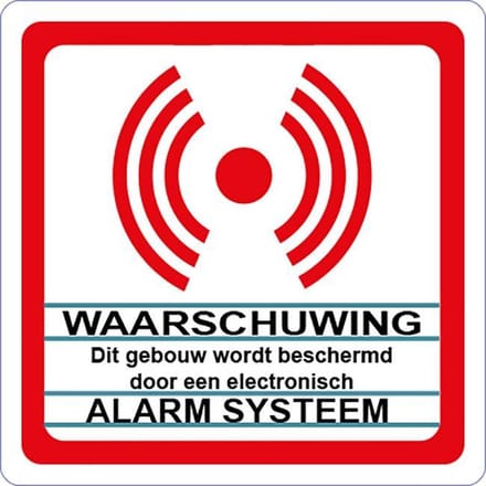 Alarm systeem sticker - Elektronisch alarm systeem sticker.