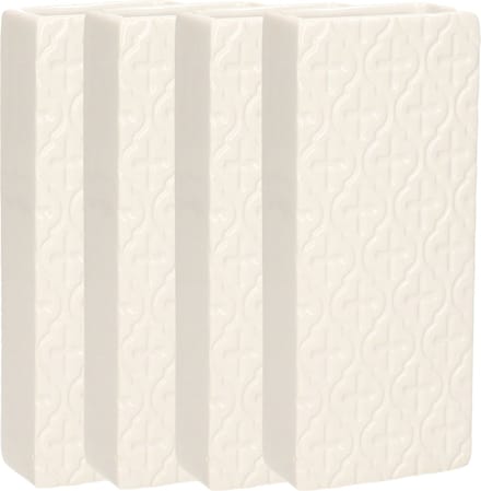 Gerimport Waterverdamper - 4x - wit - keramiek - 400 ml - radiatorbak luchtbevochtiger - 7,4 x 17,7 cm