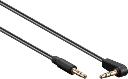 3,5mm Jack stereo audio slim kabel - haaks / zwart - 3 meter