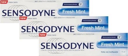 Sensodyne Tandpasta - Fresh Mint - Voordeelverpakking 3 x 75 ml