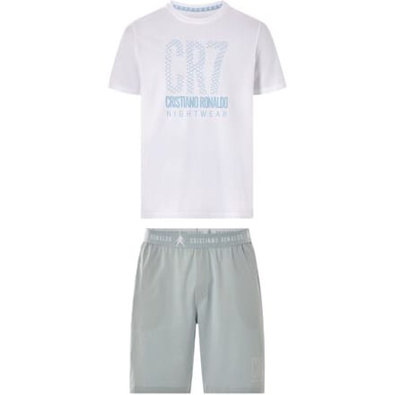 CR7 Korte heren pyjama - katoen (Wit, L)
