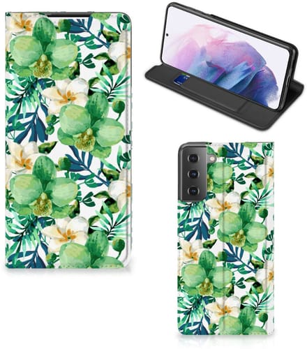 Samsung Galaxy S21 Plus Smart Cover Orchidee Groen