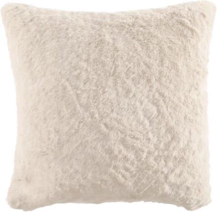 Tiseco - Kussen (gevuld) RUBY - zacht imitatie konijnenbont - 45x45 cm, Beige