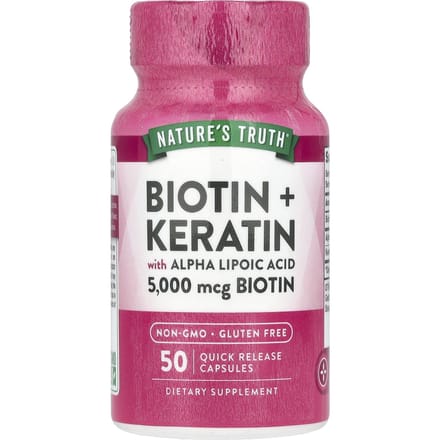 Nature's Truth, met biotine + keratine, alfa-liponzuur, 50 snel oplosbare capsules