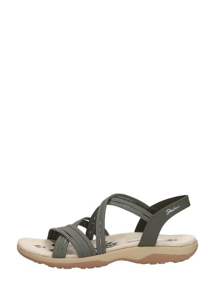 Skechers - maat 38- Reggae Slim Turn It Up Dames Sandalen - Olijfgroen