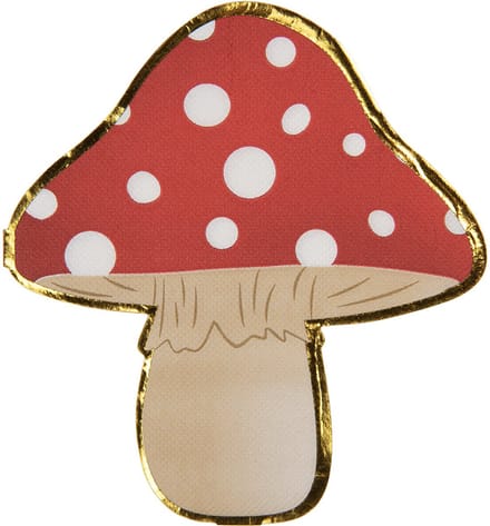 Clayre & Eef Servetten Papier Set van 20 Paddenstoel Rood Papier
