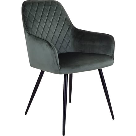 House Nordic Harbo Eetkamerstoel Velvet Groen - Set van 2