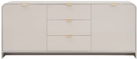 Vente-unique Dressoir met 2 deuren en 3 lades - Beige en goud - ORALINO