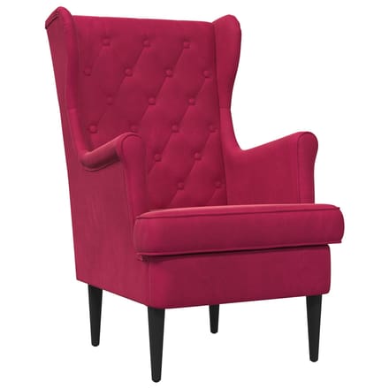 vidaXL - Fauteuil - Wijnrood - Fluweel
