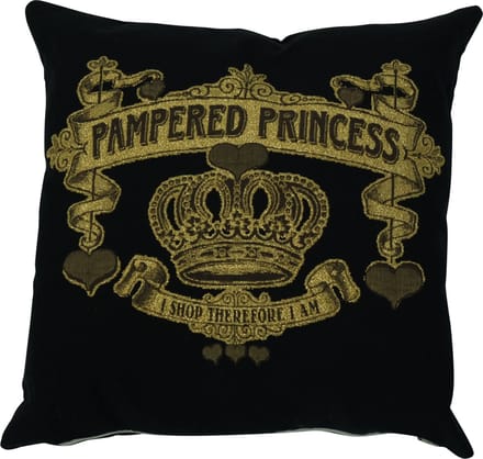 gobelin kussen shopping pampered princess 45x45cm