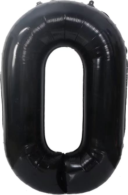 New Age Devi - Cijferballon 0 - Folie - 41 cm - Zwart