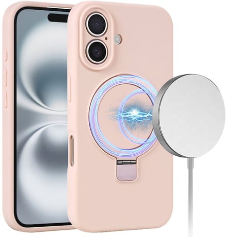 Telefoonhoesje geschikt voor Apple iPhone 17 Hoesje Roze - MagSafe Compatible - Solidenz Kickstand Case - Shockproof Backcover