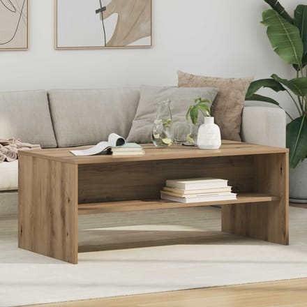 vidaXL - Salontafel - Artisan - Eiken - 100 - x - 50 - x - 40 - cm - Bewerkt - hout
