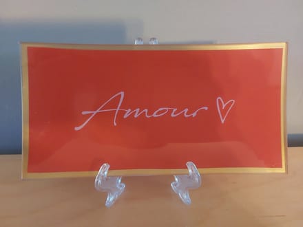 Leuk bordje met de tekst : Amour
