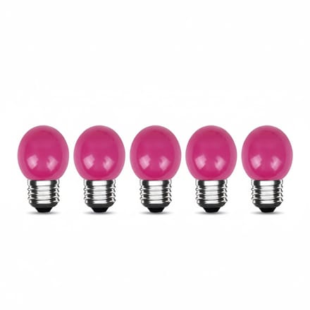 LED Kogellamp E27 Roze - 300 lumen - 3W - IP20 - G45 - 230V - 5 stuks