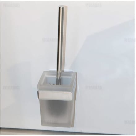 Duravit Karree closetborstelgarnituur met matglas wandmodel chroom