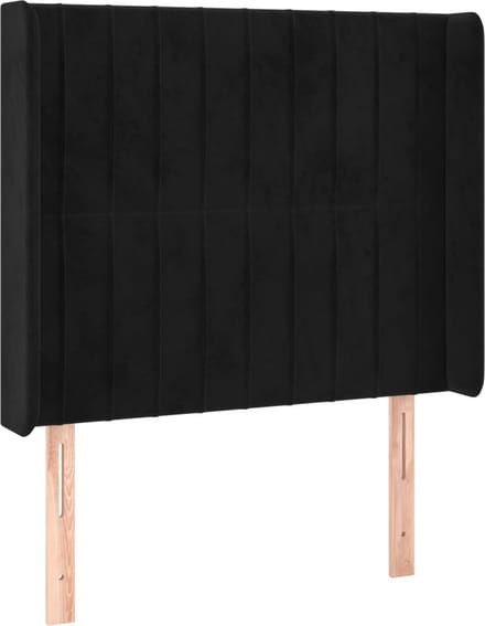 vidaXL - Hoofdbord - met - randen - 83x16x118/128 - cm - fluweel - zwart
