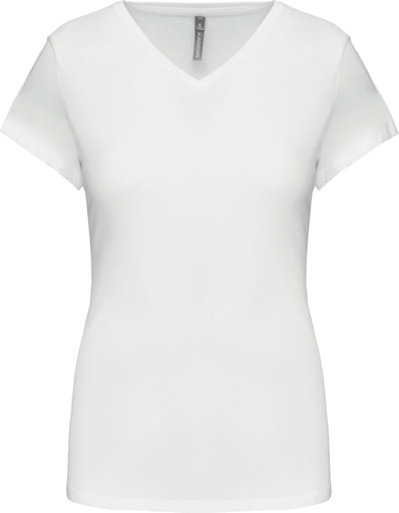 Kariban Dames-t-shirt V-hals korte mouwen K3015 - White - L