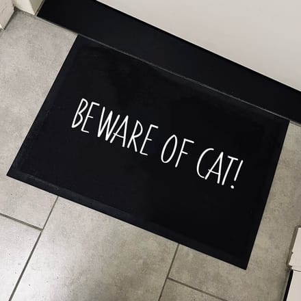 Deurmat met tekst-kerst cadeautje-Beware of cat-Grappige deurmat-Deurmat binnen-60x40cm