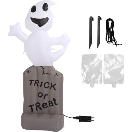 Opblaasbare Spook Grafstenen Decoratie 1.5m LED IP44 Waterdicht Met Blower Opblazen Spoken white