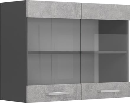 Vicco R-Line Glazen keukenkast – 80 cm Beton
