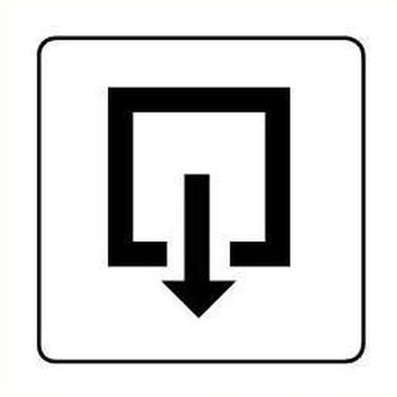 Uitgang sticker, wit zwart 400 x 400 mm