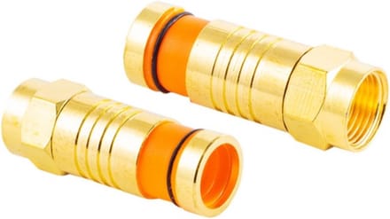 Compressie F-connector voor 7 mm kabel - verguld / recht