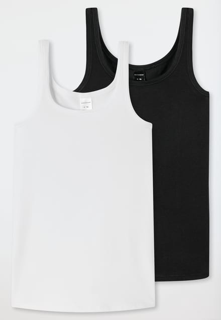 Tops, set van 2 wit/zwart - 95/5 multipacks 140