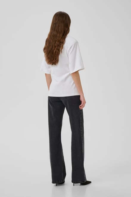 My Essential Wardrobe Mwapir Belt Tee Tops & T-shirts Dames - Shirt - Wit - Maat M