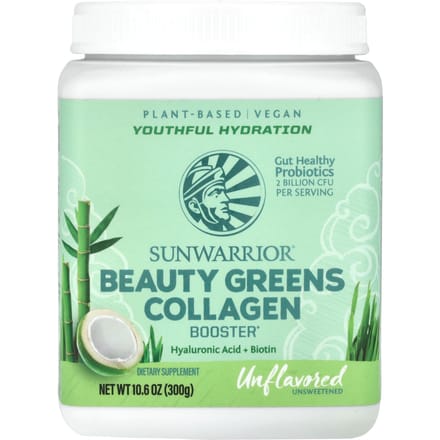 Sunwarrior, Booster de collagène Beauty Greens, sans saveur, 300 ml (300 grammes)