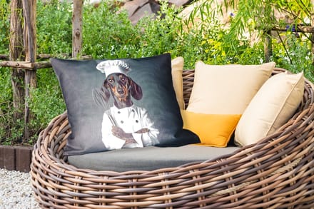 Buitenkussens - Hond - Garde - Kok - 60x40 cm - Weerbestendig