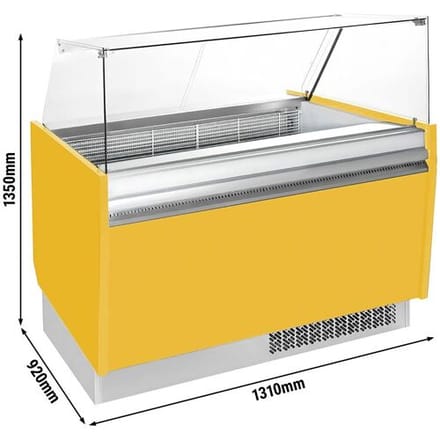 GGM Gastro Eistheke LIAM - 1310mm - Statisch - für 10+10x 5 Liter Eisbehälter - Gelb Geel
