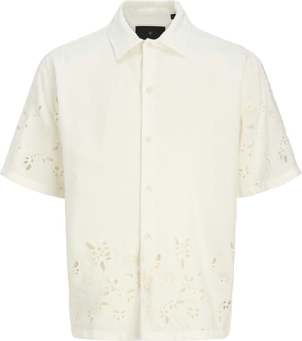 JACK&JONES - JPRBLAJOSH BRODERIE ANGLAISE S/S SHIRT - Heren - Overhemden