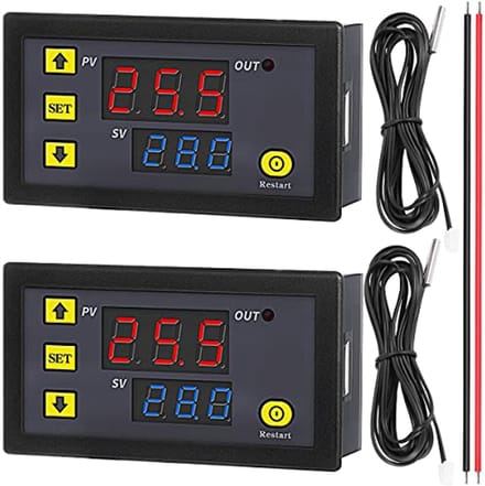 Digitale Temperatuurregelaarmodule DC 12V 20A met Led-Thermometer en Waterdichte Sensor -50°C tot 120°C
