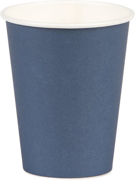 Vegaoo - 8 marineblauwe kartonnen bekers 210 ml voor feest
