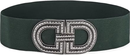 Elastische Riem - Double-D Groen | Polyester / Elastaan | Maat 36 t/m 42 | Fashion Favorite