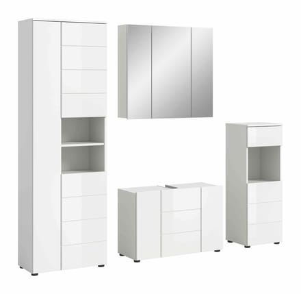 Vira Badkamer 4 Delen Wit Hoogglans - 210cm x 190cm x 34cm