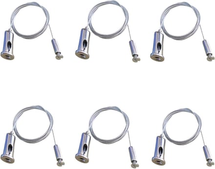 6-delige Panel Light Draad Rope Sling, Verstelbare Kabel Hangoplossing, RVS Draad voor Plafonds en Hanglampen