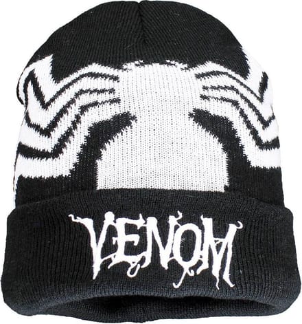 Marvel Venom Logo Roll-Up Beanie Muts Zwart / Wit