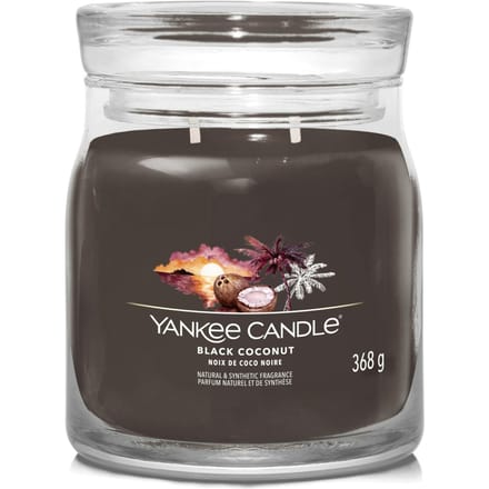 Yankee Candle - Black Coconut Medium Geurkaars - 50 branduren - 2 lonten