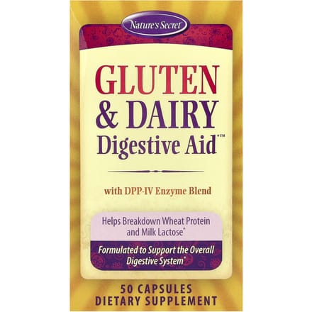 Nature's Secret, Aide digestive sans gluten et sans produits laitiers™, 50 capsules