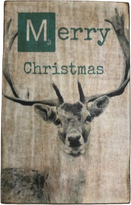 Tekstblok 10x15 2 cm Merry Christmas blue no2