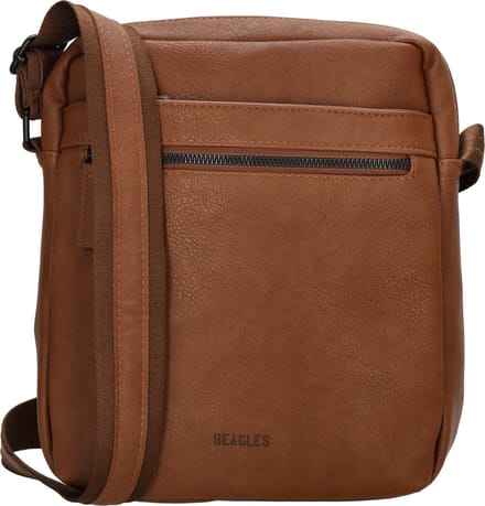 Beagles Toledo Crossbody Schoudertas met Handige Ritsvakken - Cognac
