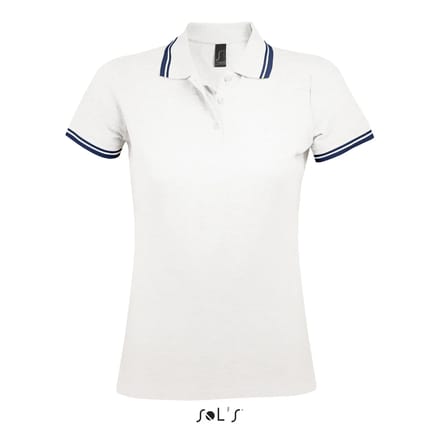 SOL'S Women´s Polo Shirt Pasadena L586 - white/navy - S
