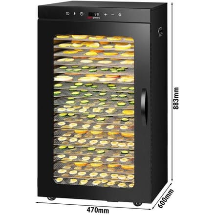 GGM Gastro Dörrgerät / Dörrautomat - mit 24 Ablagen - Schwarz - 2 kW