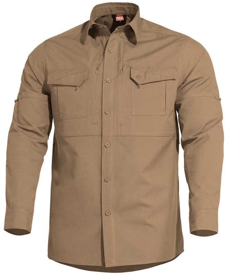 Pentagon Plato Tactic Overhemd Met Lange Mouwen Beige 5XL Man
