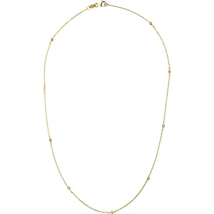 Collar afwisselend kabel ketting Diamonds 0,10 Cts Yellow Gold 18k